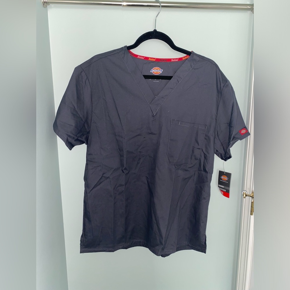 Dickies Unisex M Dark Gray Scrub Top